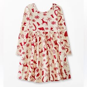 Hanna Andersson | Red and Cream Holiday Dress | 6-7